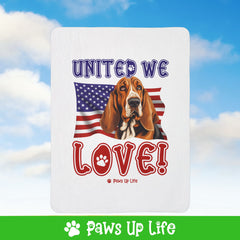 Basset Hound Dog United We Love Fleece Sherpa Blanket - Perfect for Snuggling and Cozy Napping | Paws Up Life, LLC