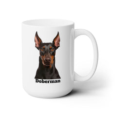 Doberman Lover's 15 oz Coffee Mug: Unique Canine Design for Dog Enthusiasts | Premium Quality Ceramic. Great Gift For Dog Mom Or Dad, Adults And Kids | Paws Up Life, LLC