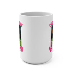 White Russell Terrier Football Cheer Buddy Cheerleading Dog 15oz Large Coffee Mug Ceramic Drinkware Tea Washable | Paws Up Life, LLC