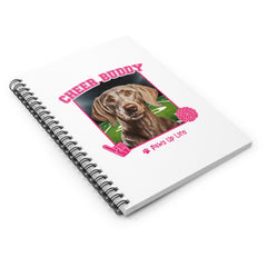 Weimaraner Football Cheer Buddy Cheerleading Dog Spiral Notebook for Office and Home - Ruled Line | Paws Up Life, LLC