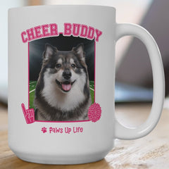 Finnish Lapphund Football Cheer Buddy Cheerleading Dog 15oz Large Coffee Mug Ceramic Drinkware Tea Washable | Paws Up Life, LLC