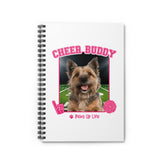 Brown Norfolk Terrier Football Cheer Buddy Cheerleading Dog Spiral Notebook for Office and Home - Ruled Line | Paws Up Life, LLC