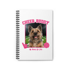 Brown Norfolk Terrier Football Cheer Buddy Cheerleading Dog Spiral Notebook for Office and Home - Ruled Line | Paws Up Life, LLC