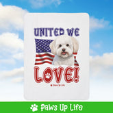 Bichon Frise Dog United We Love Fleece Sherpa Blanket - Perfect for Snuggling and Cozy Napping | Paws Up Life, LLC