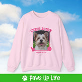 White Norfolk Terrier Football Cheer Buddy Cheerleading Dog Crewneck Sweatshirt, Unisex Gift for Animal Lovers, Dog Mom Dad Sweatshirt, Cute Dog Lover Apparel, Fun Pet | Paws Up Life, LLC