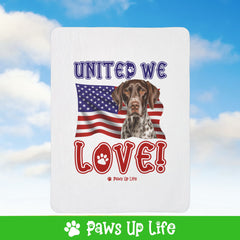 German Shorthaired Pointer Dog United We Love Fleece Sherpa Blanket - Perfect for Snuggling and Cozy Napping