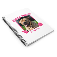 Chinese Shar Pei Football Cheer Buddy Cheerleading Dog Spiral Notebook for Office and Home - Ruled Line | Paws Up Life, LLC