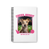 Whippet Football Cheer Buddy Cheerleading Dog Spiral Notebook for Office and Home - Ruled Line | Paws Up Life, LLC