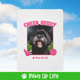 Black Lhasa Apso Football Cheer Buddy Cheerleading Dog Fleece Sherpa Blanket - Perfect for Snuggling and Cozy Napping | Paws Up Life, LLC