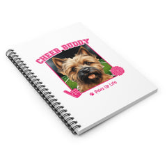 Cairn Terrier Football Cheer Buddy Cheerleading Dog Spiral Notebook for Office and Home - Ruled Line | Paws Up Life, LLC