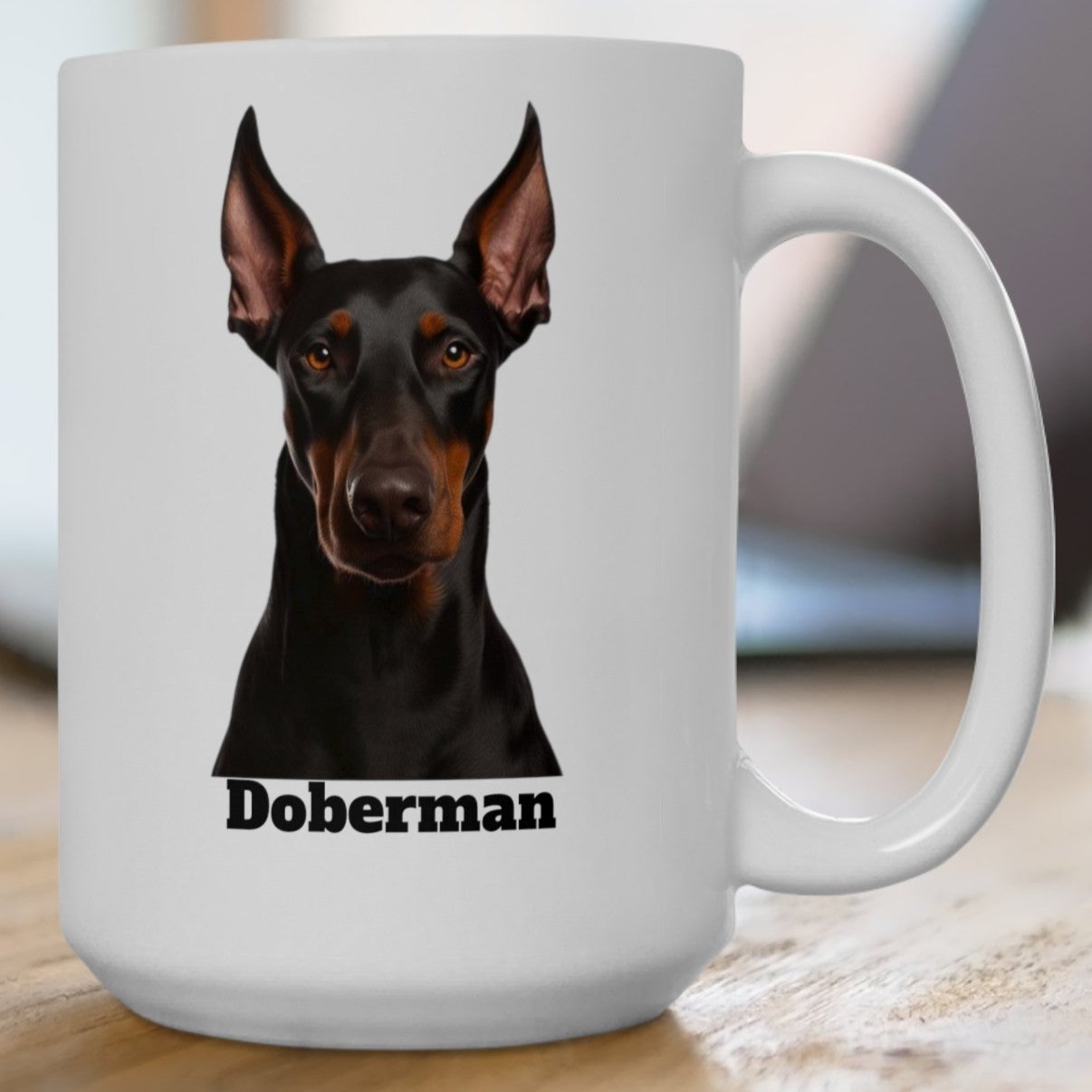 Doberman Lover's 15 oz Coffee Mug: Unique Canine Design for Dog Enthusiasts | Premium Quality Ceramic. Great Gift For Dog Mom Or Dad, Adults And Kids | Paws Up Life, LLC