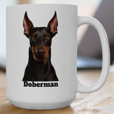 Doberman Lover's 15 oz Coffee Mug: Unique Canine Design for Dog Enthusiasts | Premium Quality Ceramic. Great Gift For Dog Mom Or Dad, Adults And Kids | Paws Up Life, LLC