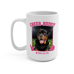 Rottweiler Cheer Buddy Cheerleading Dog 15oz Large Coffee Mug Ceramic Drinkware Tea Washable | Paws Up Life, LLC