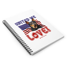 Australian Kelpie Dog United We Love Spiral Notebook for Office and Home - Ruled Line | Paws Up Life, LLC