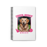 Golden Retriever Football Cheer Buddy Cheerleading Dog Spiral Notebook for Office and Home - Ruled Line | Paws Up Life, LLC