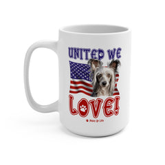 Chinese Crested Dog United We Love 15oz Large Coffee Mug Ceramic Drinkware Tea Washable | Paws Up Life, LLC