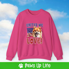 Pomeranian Dog United We Love Dog Crewneck Sweatshirt, Unisex Gift for Animal Lovers, Dog Mom Dad Sweatshirt, Cute Dog Lover Apparel, Fun Pet | Paws Up Life, LLC