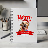 Merry Pawmas Personalized Dog Notebook - Christmas Holiday Gift Idea for Pet Lovers