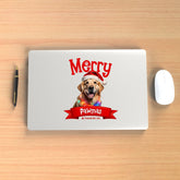 Merry Pawmas Personalized Vinyl Stickers for Dog Lover Christmas Holiday Gifts. Over 100 Breeds.