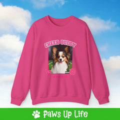 Papillon Football Cheer Buddy Cheerleading Dog Crewneck Sweatshirt, Unisex Gift for Animal Lovers, Dog Mom Dad Sweatshirt, Cute Dog Lover Apparel, Fun Pet | Paws Up Life, LLC