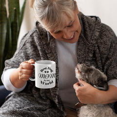 Best Dog Mom in the World 15oz Mug - Perfect Gift for Proud Dog Mom's - Ceramic Mug 15oz |Dog Mom|Mother's Day|Birthday|Christmas| Gift For Her| New Puppy| Pet Adoption| Coffee Mug | Paws Up Life, LLC