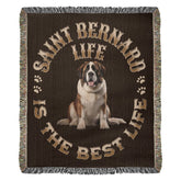 Saint Bernard Brown Heirloom Blanket: Premium Quality Dog Throw, Gift For Her, Gift For Him, Birthdays, Holidays, New Puppy | Paws Up Life, LLC