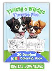 Vacation Pics Dog Lover Coloring Book for Kids | Digital Download