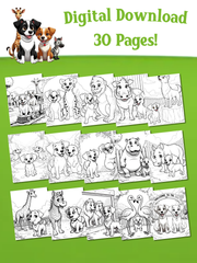 Zoo Pics Dog Lover Coloring Book with Twisty and Windy | Digital Download