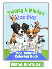 Zoo Pics Dog Lover Coloring Book with Twisty and Windy | Digital Download