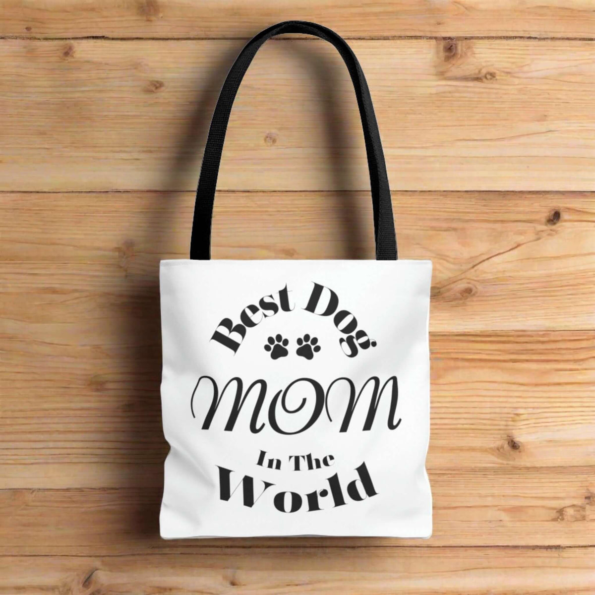 Best Dog Mom In The World Canvas Bag: Stylish Tote for Proud Pet Moms - Tote Bag (AOP)| Mother's Day| Birthday| Christmas| Gift For Her| New Puppy| Pet Adoption| Dog Mom | Paws Up Life, LLC