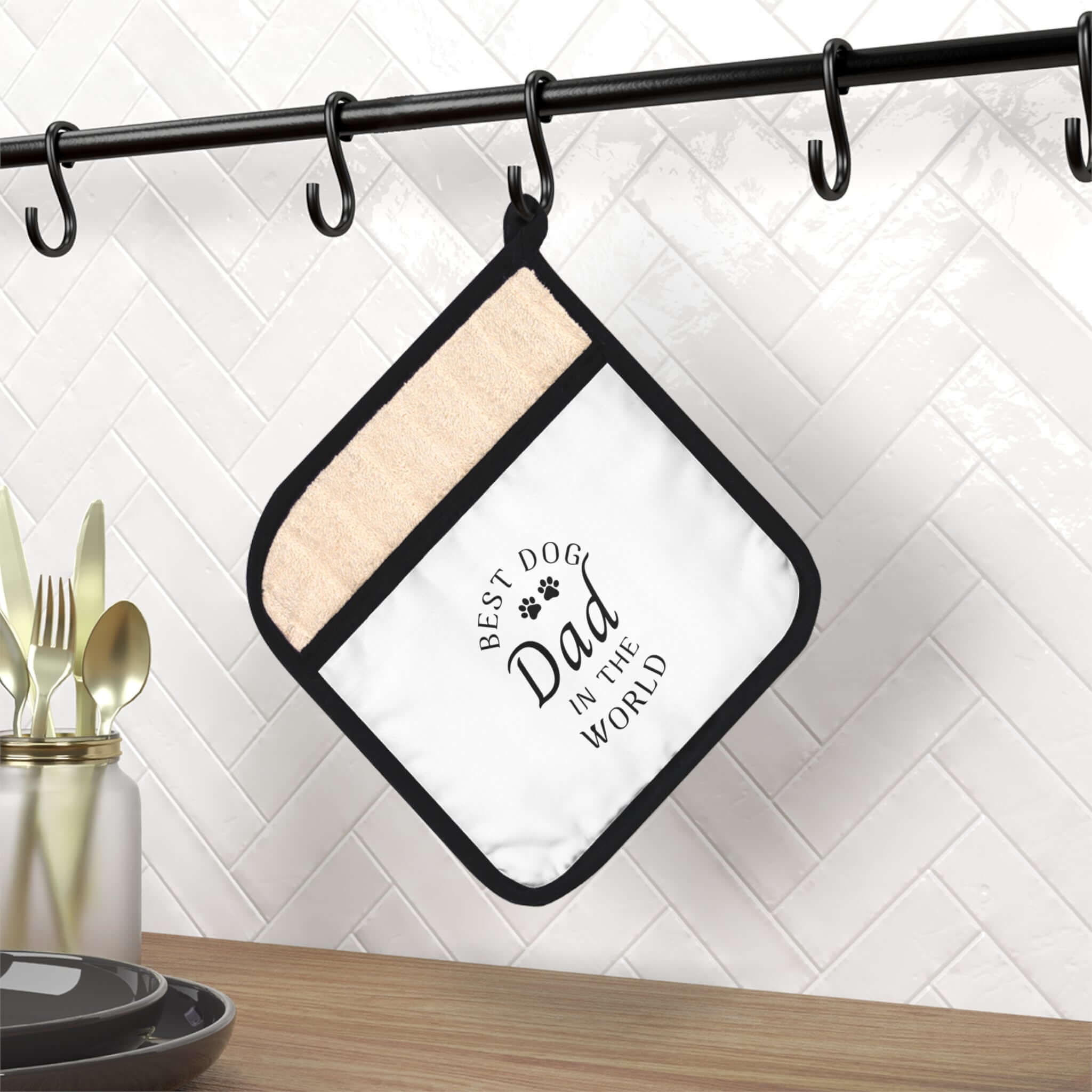 Best Dog Dad Pot Holder: A Must-Have Kitchen Essential for Pet-Loving Dads - Pot Holder with Pocket | Paws Up Life, LLC