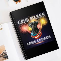 God Bless Cane Corso Patriotic Spiral Notebook - Ruled Line | Paws Up Life, LLC