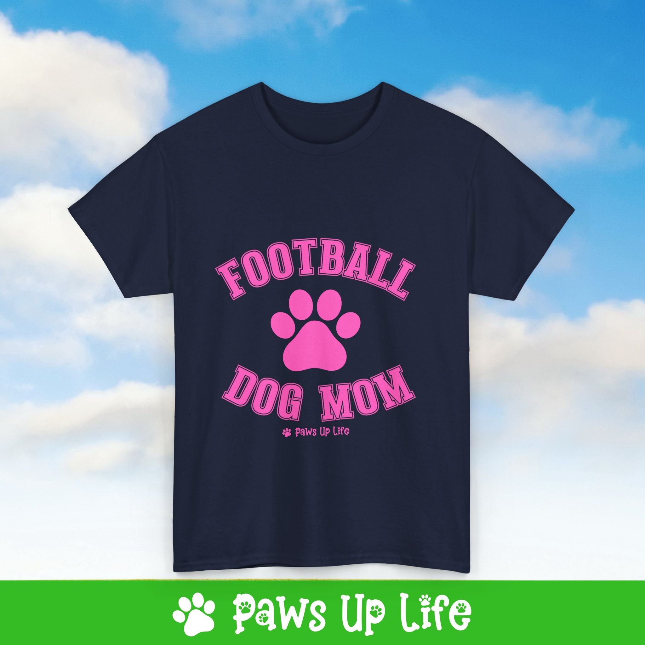 Football Dog Mom Tee, Shirt, Unisex Pet Lover Gift, Dog Mom Dad Tshirt, Animal Rescue Advocate, Cute Puppy Graphic Top Classic Collar | Paws Up Life, LLC