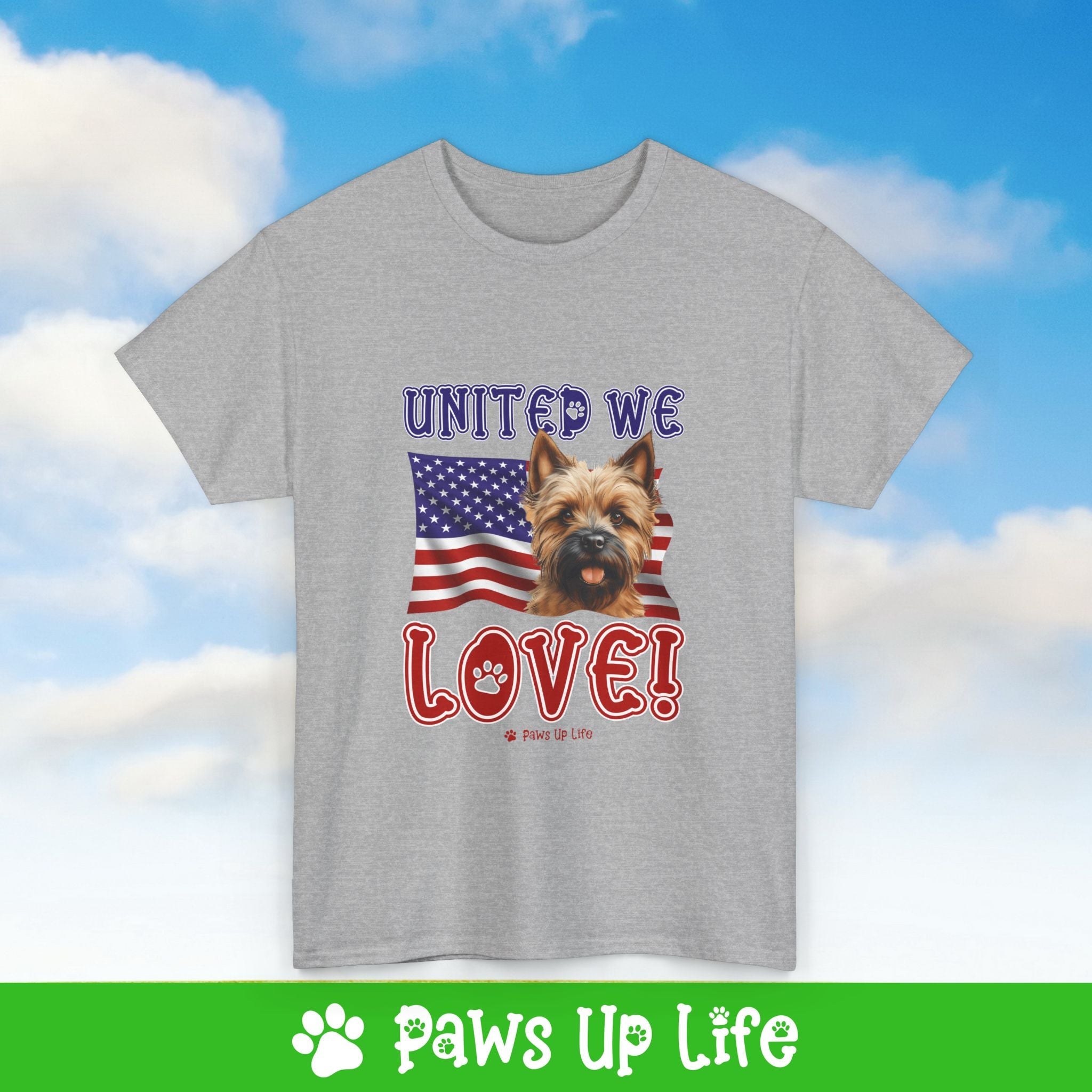 Cairn Terrier Dog United We Love Dog Tee, Shirt, Unisex Pet Lover Gift, Dog Mom Dad Tshirt, Animal Rescue Advocate, Cute Puppy Graphic Top Classic Collar | Paws Up Life, LLC