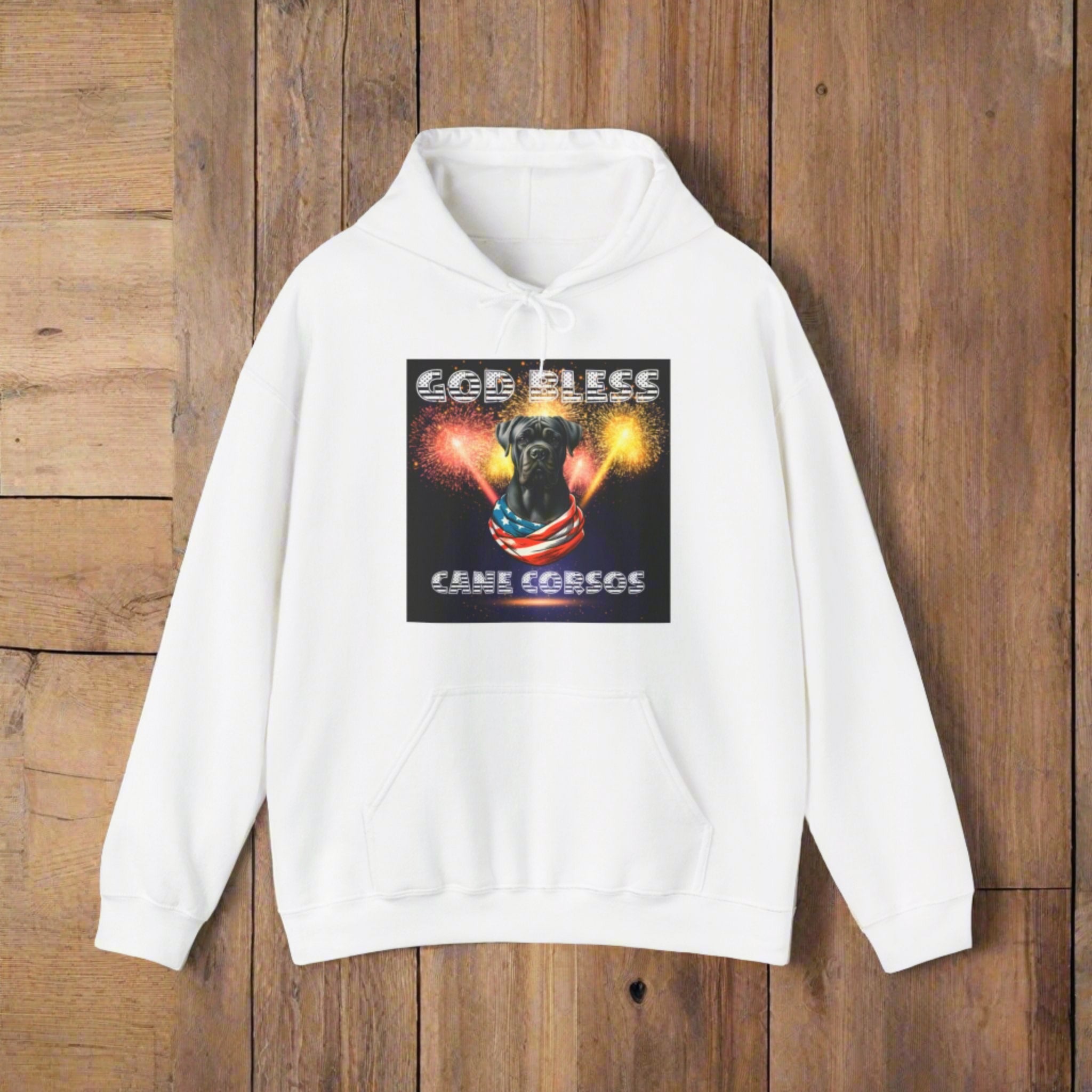 God Bless Cane Corso Patriotic Unisex Sweatshirt Heavy Blend™ Hooded | Paws Up Life, LLC