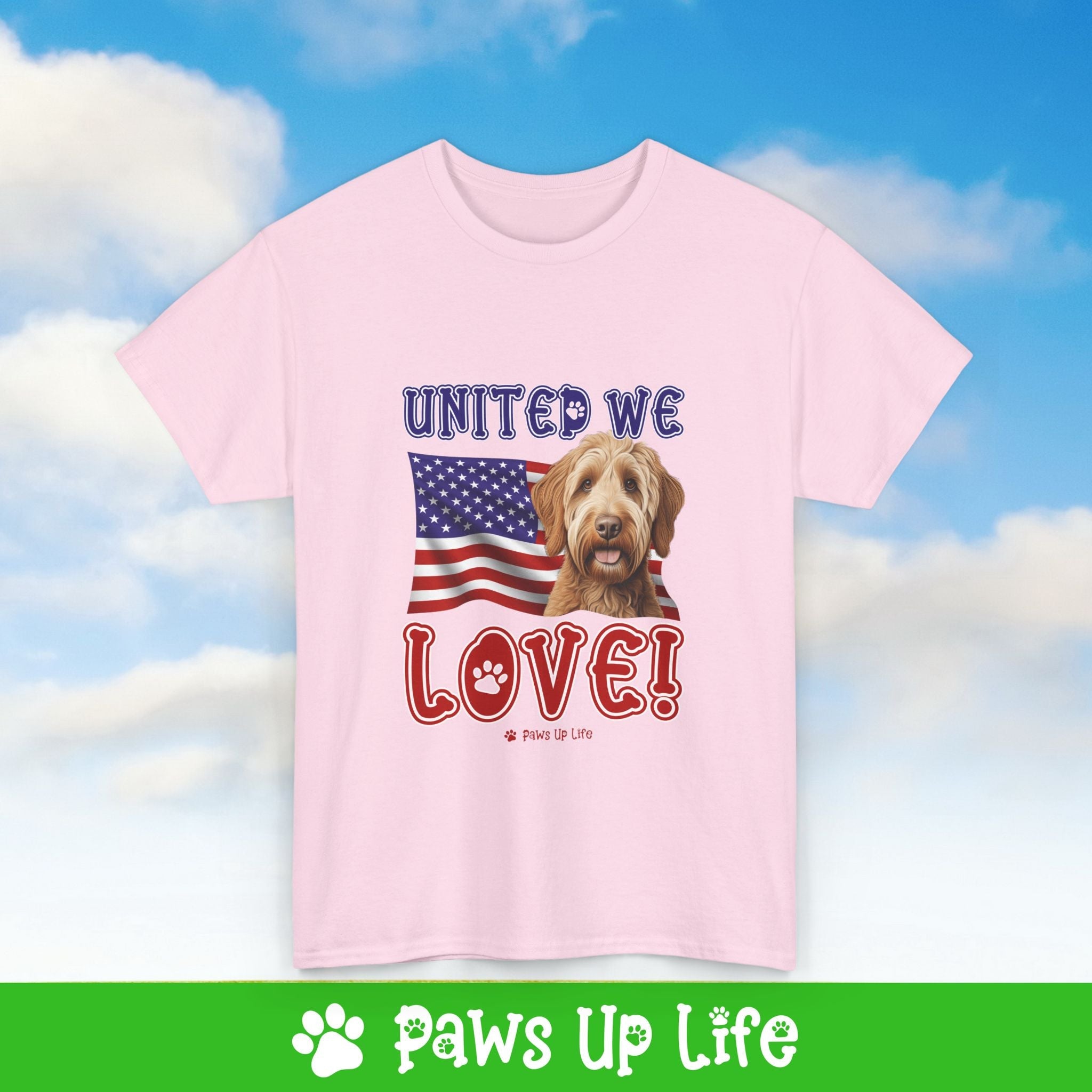 Labradoodle Dog United We Love Dog Tee, Shirt, Unisex Pet Lover Gift, Dog Mom Dad Tshirt, Animal Rescue Advocate, Cute Puppy Graphic Top Classic Collar | Paws Up Life, LLC