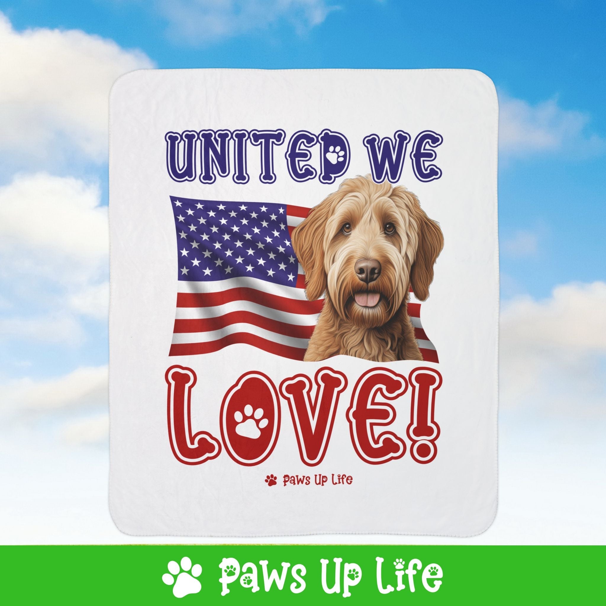 Labradoodle Dog United We Love Fleece Sherpa Blanket - Perfect for Snuggling and Cozy Napping | Paws Up Life, LLC