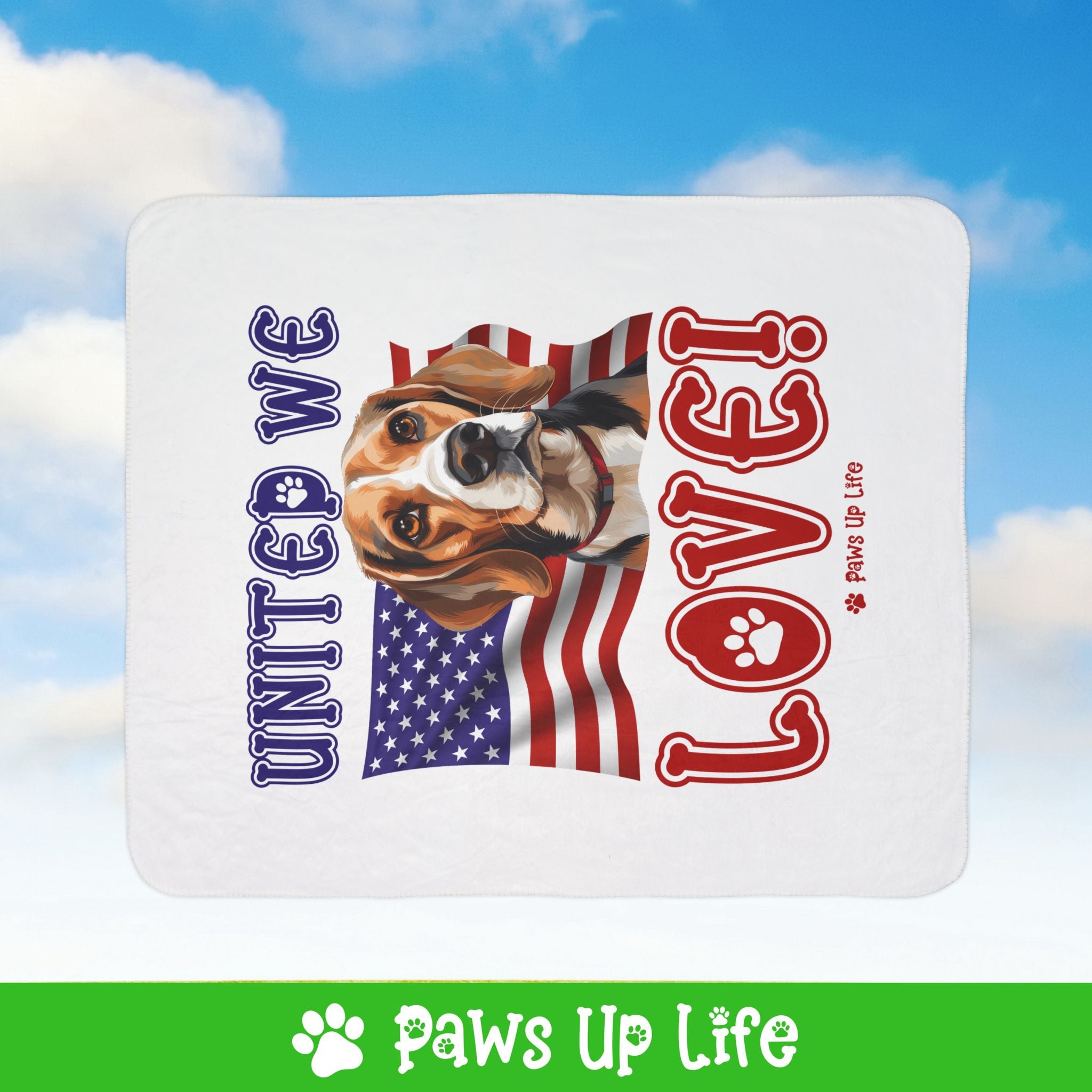 Beagle Dog United We Love Fleece Sherpa Blanket - Perfect for Snuggling and Cozy Napping | Paws Up Life, LLC