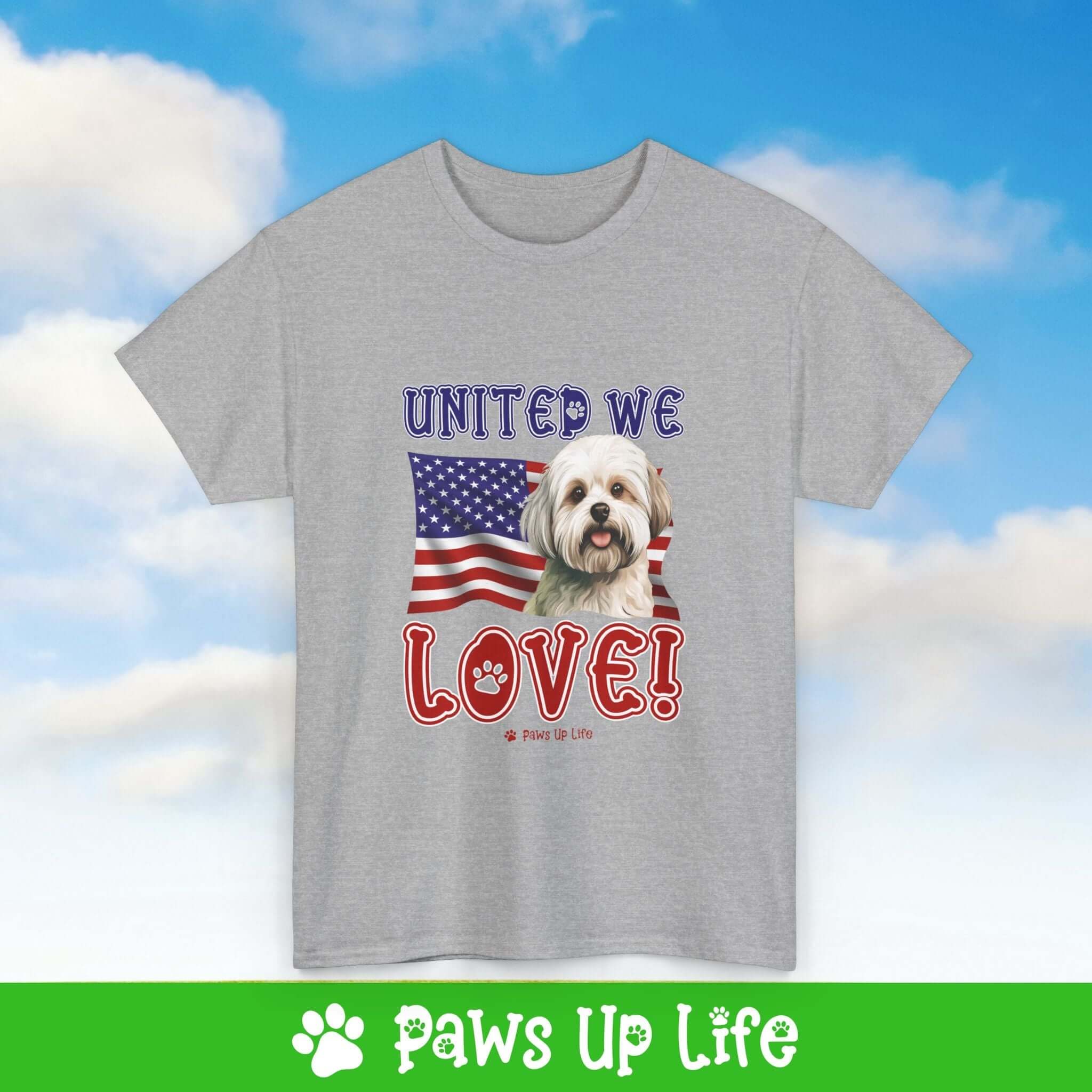 Maltese Dog United We Love Dog Tee, Shirt, Unisex Pet Lover Gift, Dog Mom Dad Tshirt, Animal Rescue Advocate, Cute Puppy Graphic Top Classic Collar | Paws Up Life, LLC