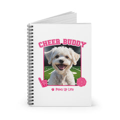 Bichon Frise Football Cheer Buddy Cheerleading Dog Spiral Notebook for Office and Home - Ruled Line