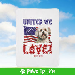 Maltese Dog United We Love Fleece Sherpa Blanket - Perfect for Snuggling and Cozy Napping | Paws Up Life, LLC