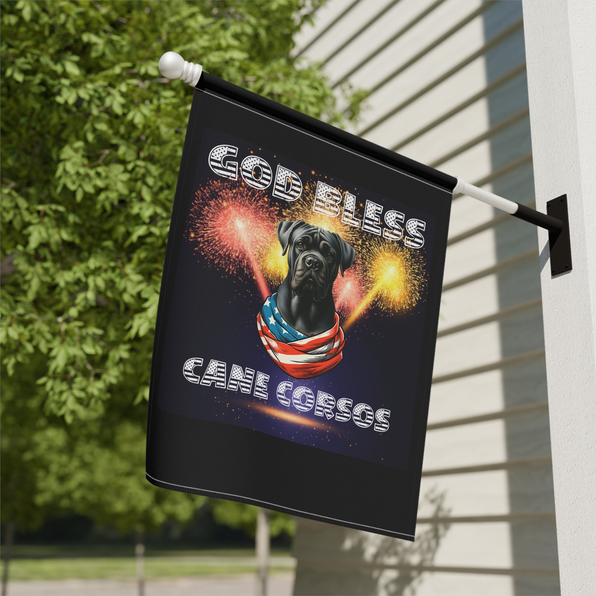 God Bless Cane Corso Patriotic Garden & House Banner | Paws Up Life, LLC