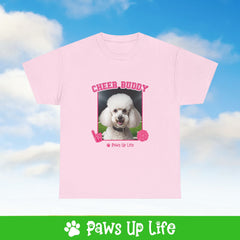 White Poodle Football Cheer Buddy Cheerleading Dog Tee, Shirt, Unisex Pet Lover Gift, Dog Mom Dad Tshirt, Animal Rescue Advocate, Cute Puppy Graphic Top Classic Collar | Paws Up Life, LLC