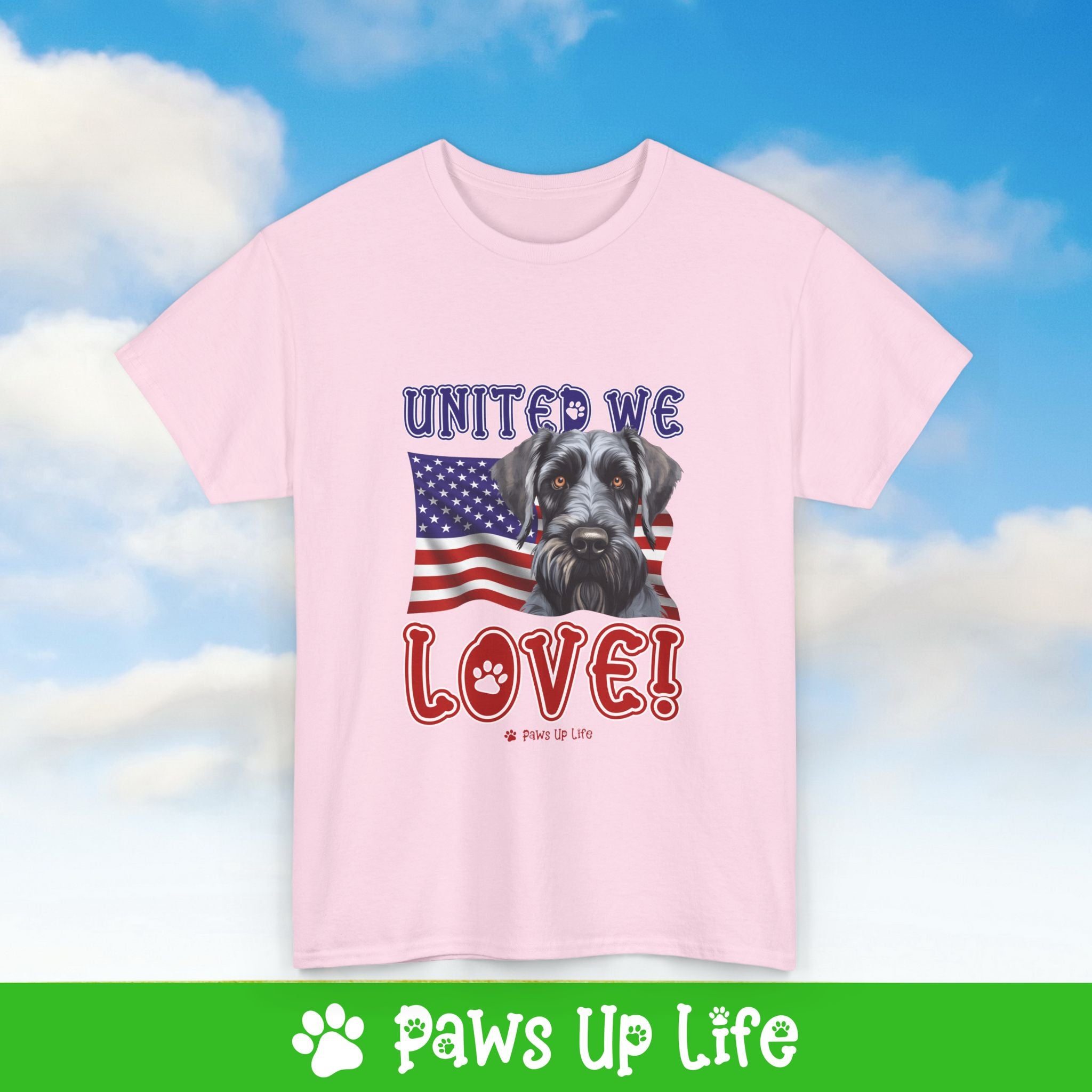 Giant Schnauzer Dog United We Love Dog Tee, Shirt, Unisex Pet Lover Gift, Dog Mom Dad Tshirt, Animal Rescue Advocate, Cute Puppy Graphic Top Classic Collar | Paws Up Life, LLC