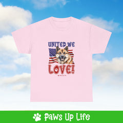 Akita Dog United We Love Dog Tee, Shirt, Unisex Pet Lover Gift, Dog Mom Dad Tshirt, Animal Rescue Advocate, Cute Puppy Graphic Top Classic Collar | Paws Up Life, LLC