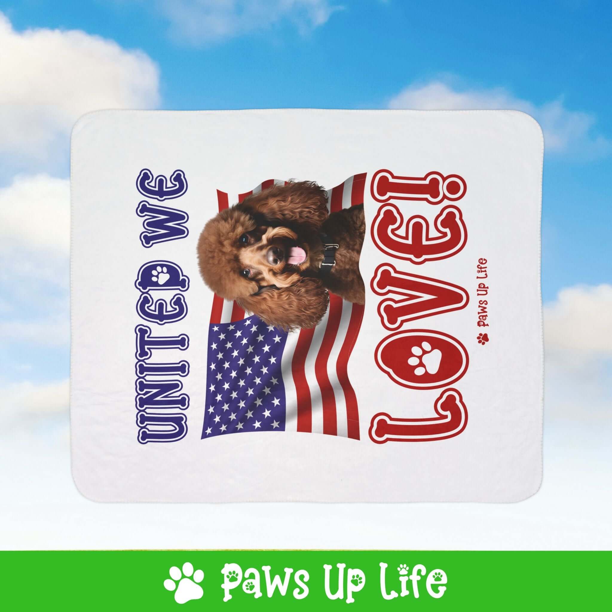 Poodle Patriotic Blanket