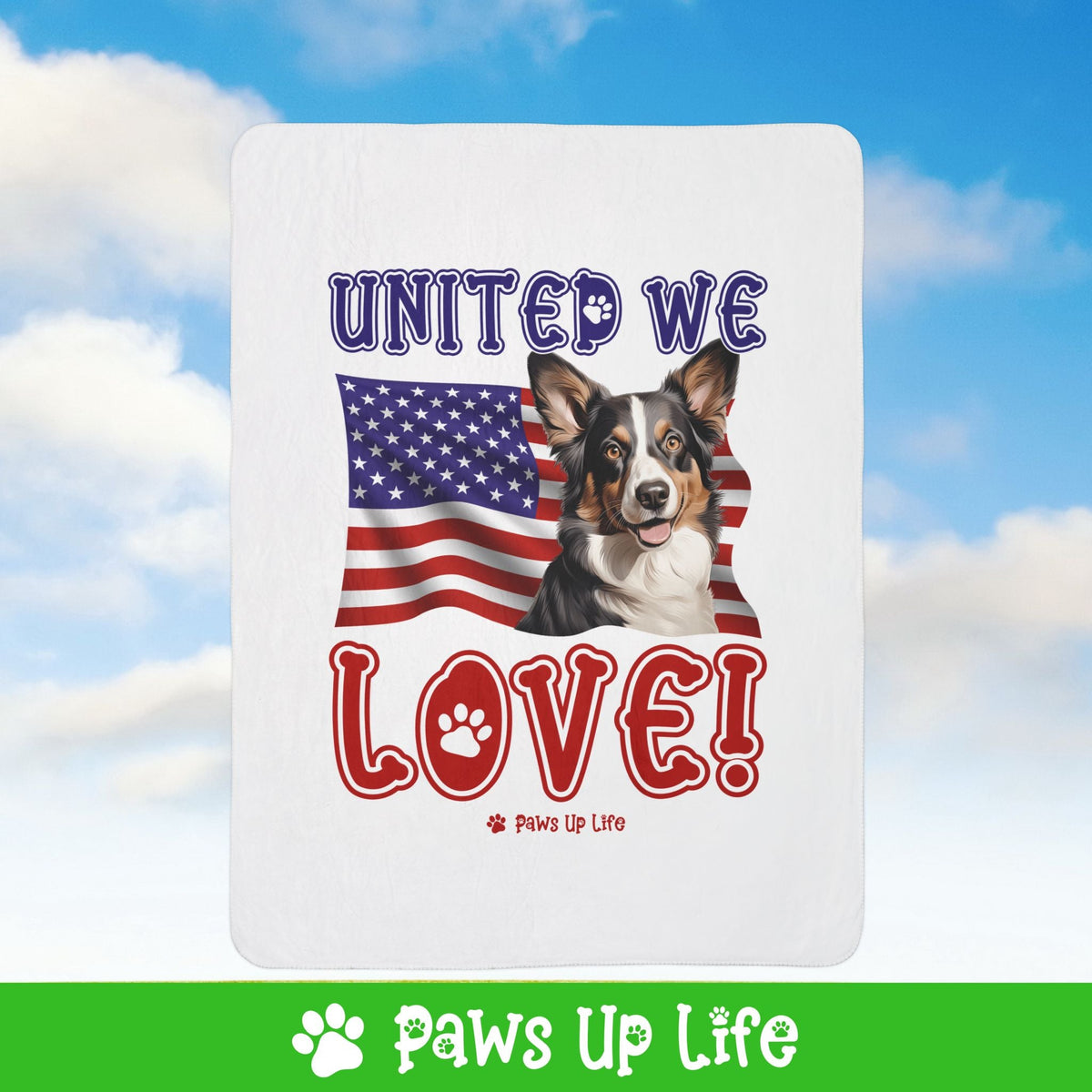 Cardigan Welsh Corgi Dog United We Love Fleece Sherpa Blanket - Perfect for Snuggling and Cozy Napping | Paws Up Life, LLC