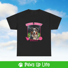 Australian Shepherd Cheer Buddy Cheerleading Dog Tee, Shirt, Unisex Pet Lover Gift, Dog Mom Dad Tshirt, Animal Rescue Advocate, Cute Puppy Graphic Top Classic Collar | Paws Up Life, LLC