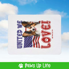 Papillon Dog United We Love Fleece Sherpa Blanket - Perfect for Snuggling and Cozy Napping | Paws Up Life, LLC