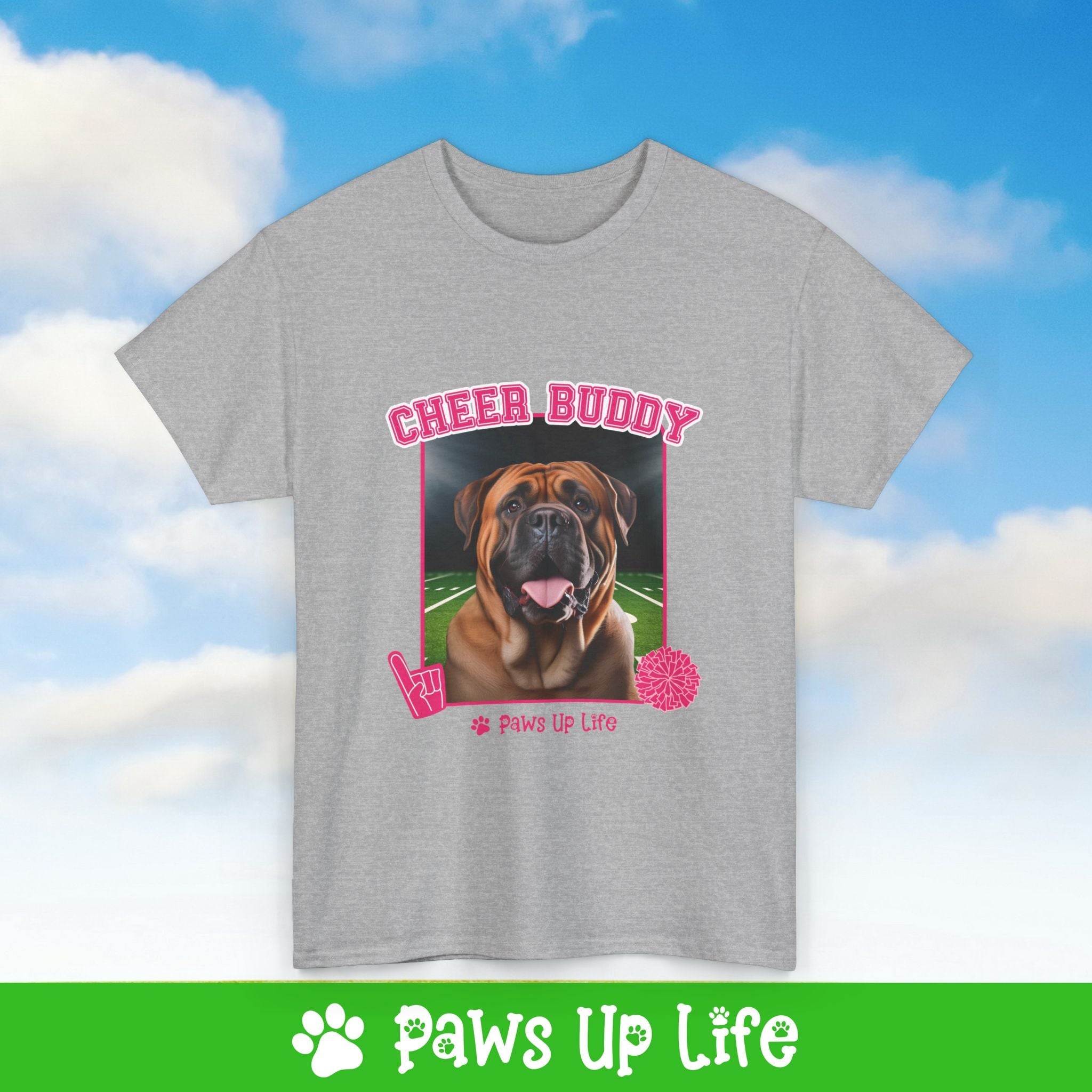 Mastiff Football Cheer Buddy Cheerleading Dog Tee, Shirt, Unisex Pet Lover Gift, Dog Mom Dad Tshirt, Animal Rescue Advocate, Cute Puppy Graphic Top Classic Collar | Paws Up Life, LLC